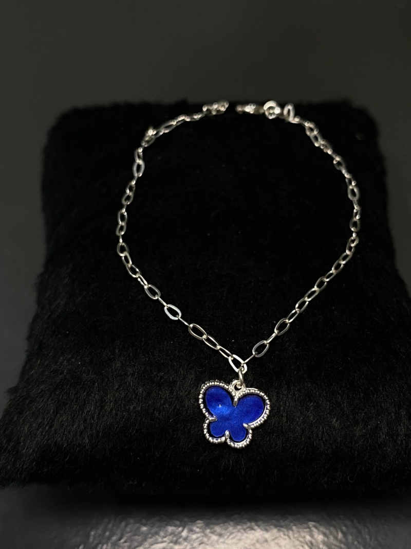 Pulseira borboleta Azul Marinho em prata 925