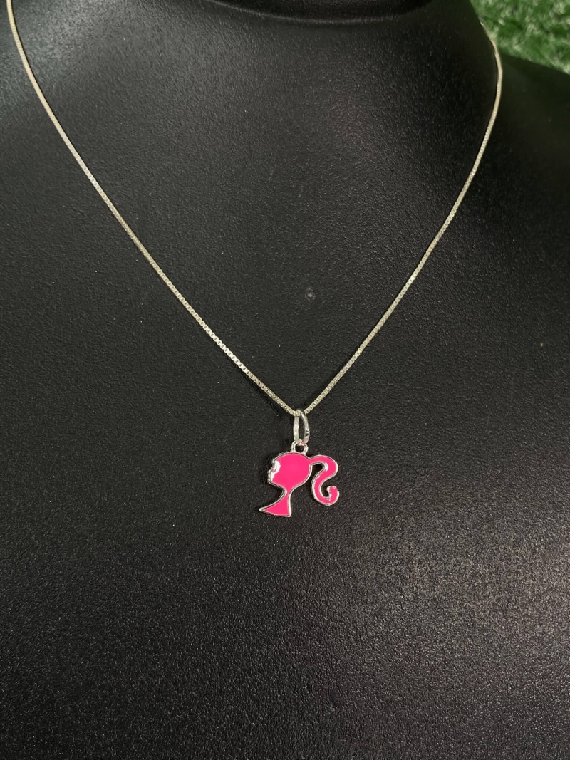 Colar barbie rosa de prata 925 - Image 2