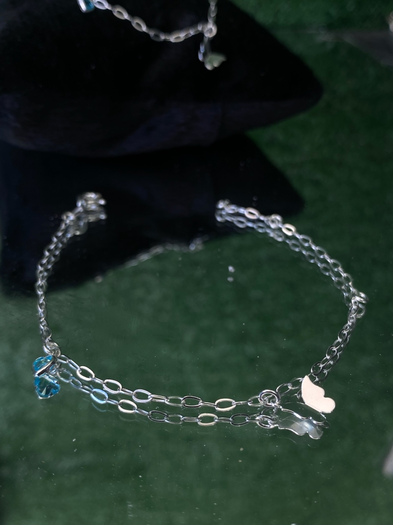 Pulseira borboleta com ponto de luz de prata 925